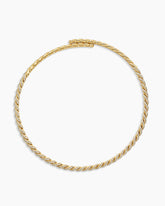 Sculpted Cable Flex Necklace in 18K Yellow Gold with Diamonds, 5mm